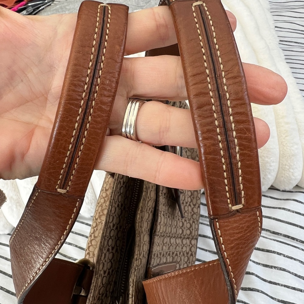 🤎 Coach Soho Mini Signature Tote Satchel  F12310 Brown Khaki Y2K Camel Leather - Picture 5 of 16